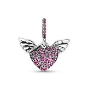 Намистина серце "Крила Янгола" рожеве